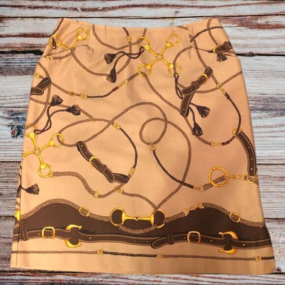 Talbots nwot! skirt with equestrian bridle… - Picture 4 of 7